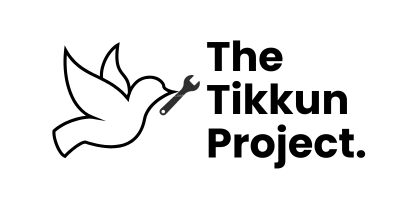 The Tikkun Project logo which is a bird carrying a phone on the left and the text 'The Tikkun Project' in a sans-serif font on the right.