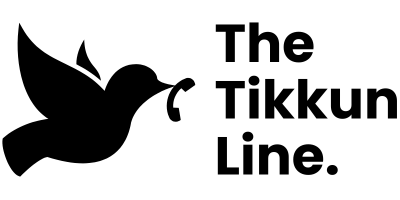 The Tikkun Line logo which is a bird carrying a phone on the left and the text 'The Tikkun Line' in a sans-serif font on the right.
